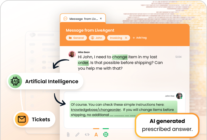 LiveAgent AI Answer Composer-funksjon
