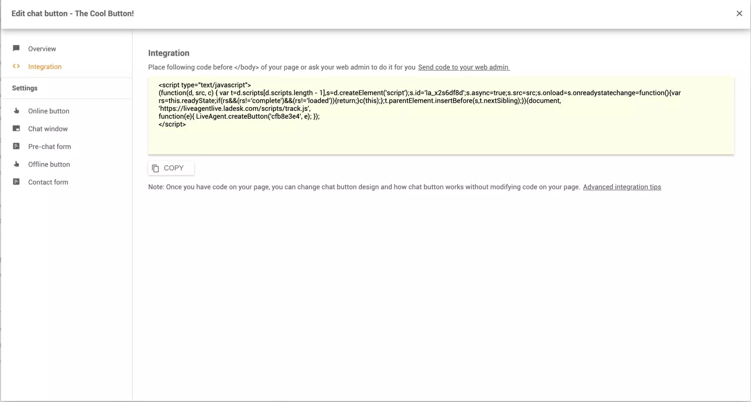 Integrer til nettsted