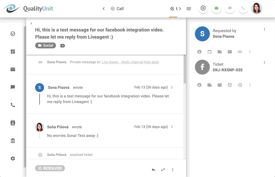 LiveAgent billettbehandling