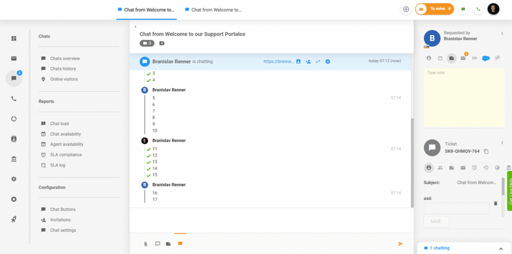 Manglende tekst i chatter i LiveAgent