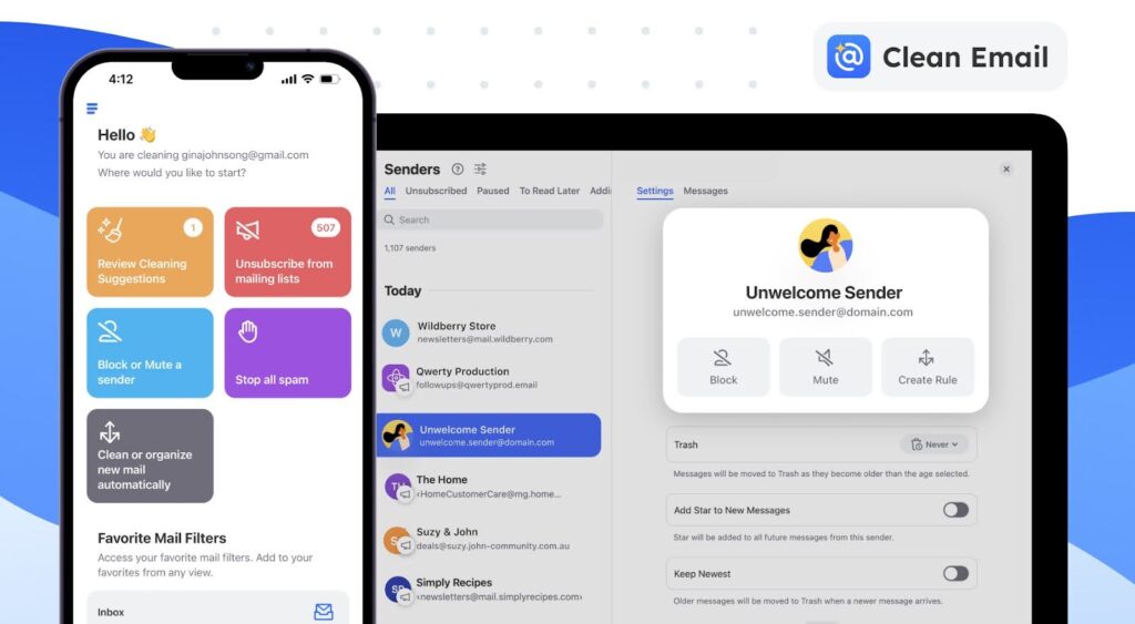Clean Email hjemmeside