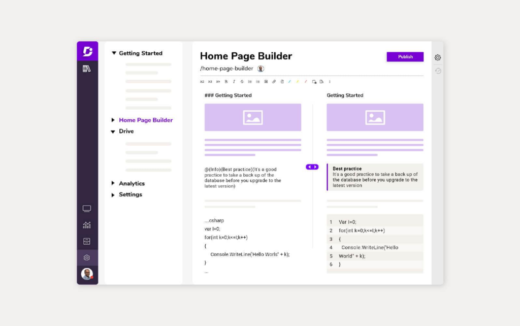Document360-programvare som tilbyr kunnskapsbaseløsninger