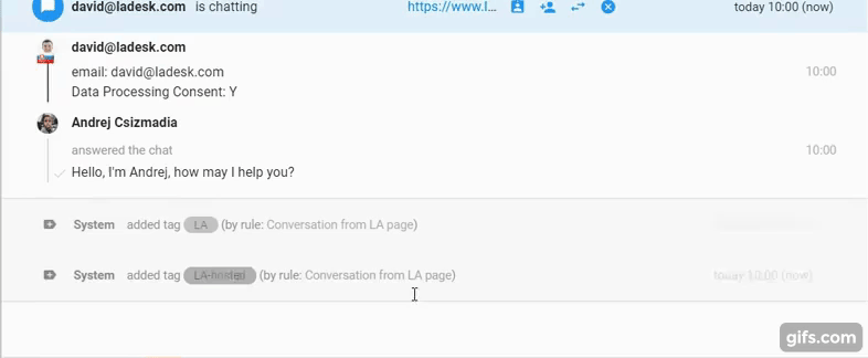 Sanntidsvisning av skriving eksempel