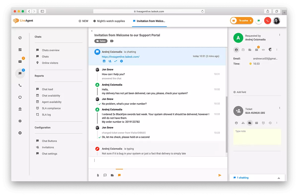 Live chat-programvare