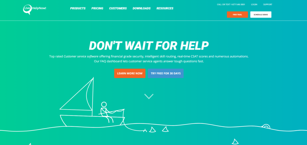 LiveHelpNow hjemmeside