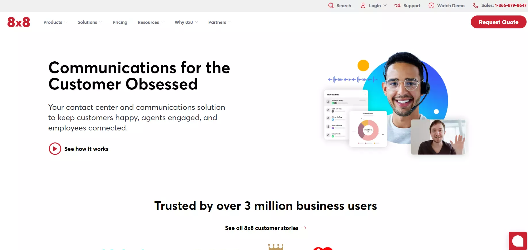 8x8 Contact Center-programvare hjemmeside