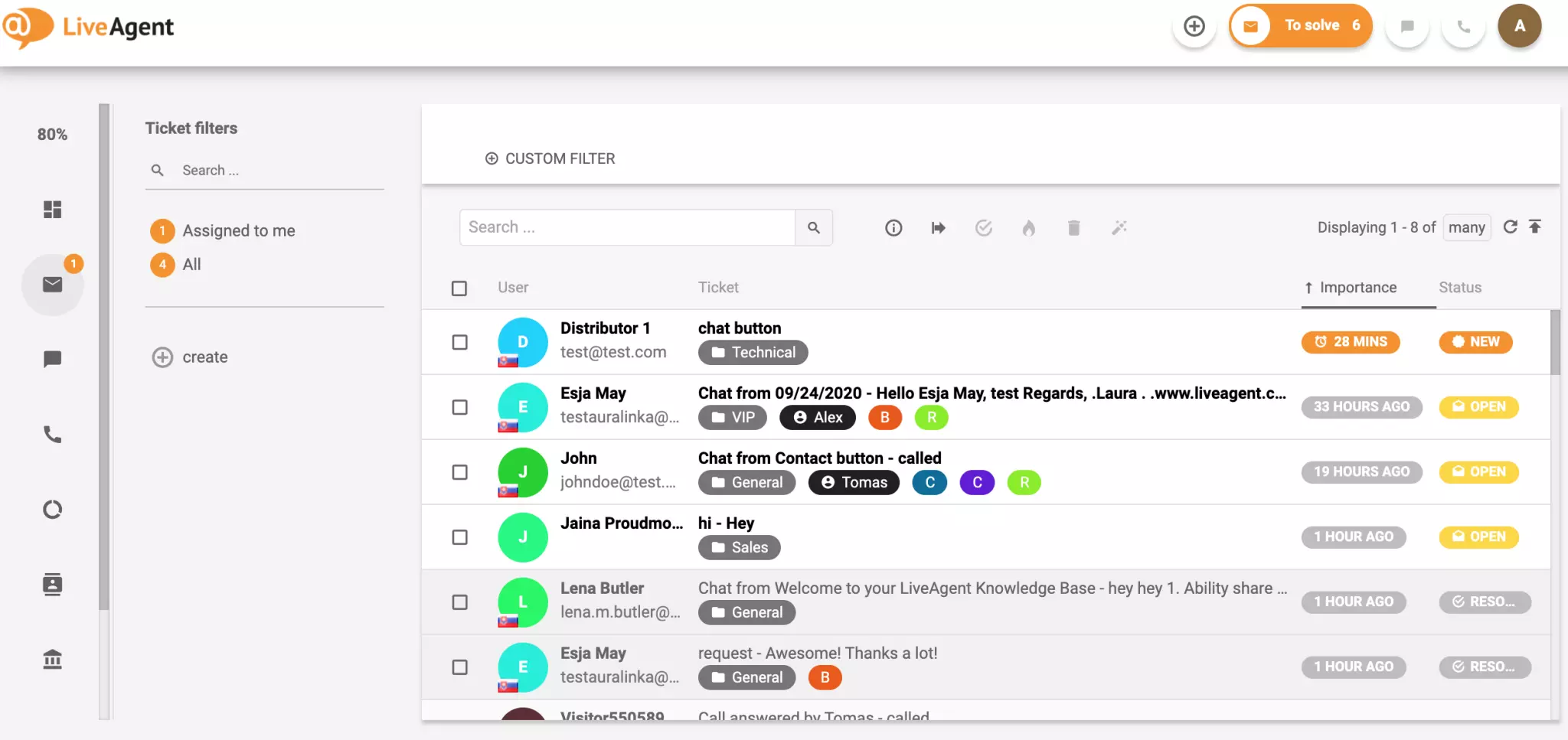 Billettieringssystem i LiveAgent