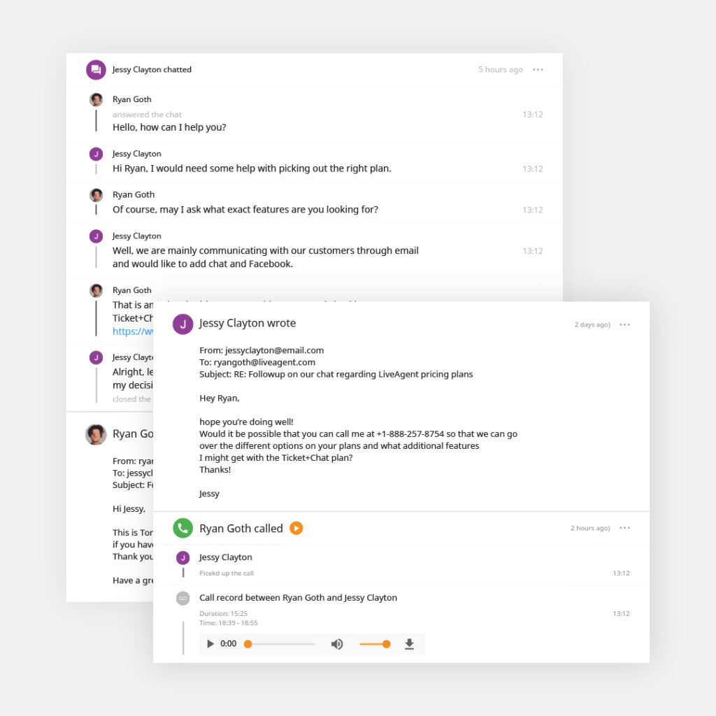 LiveAgent billetteksempel