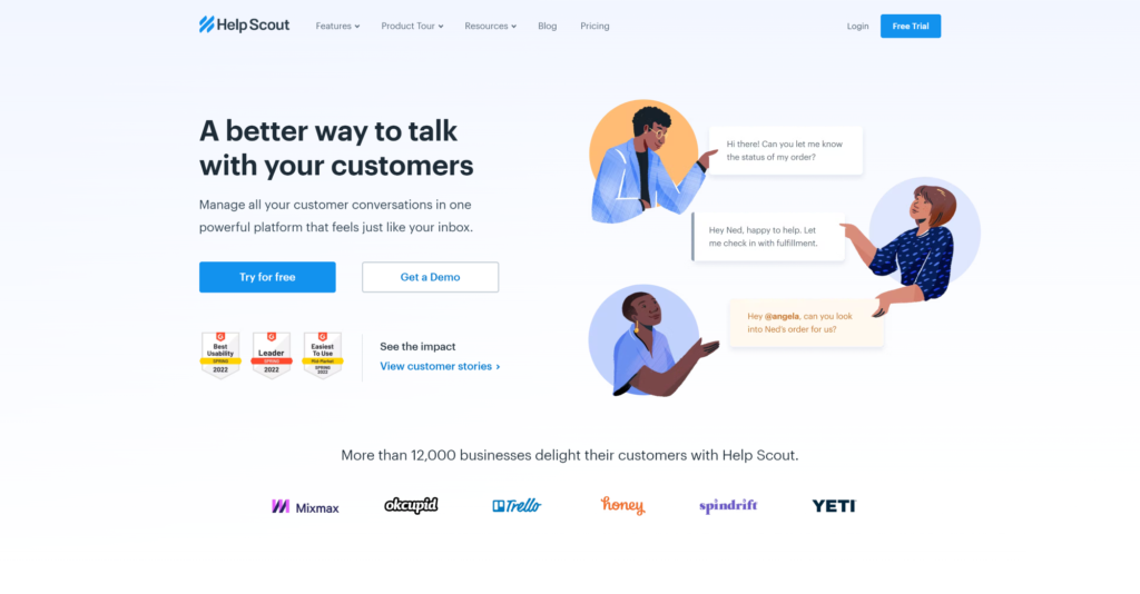 Help Scout Help Desk-programvare homepage