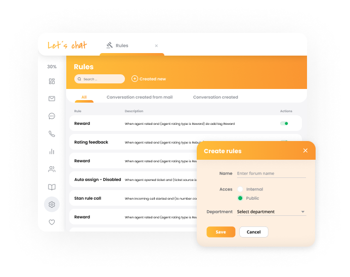 LiveAgents automatiseringsfunksjon