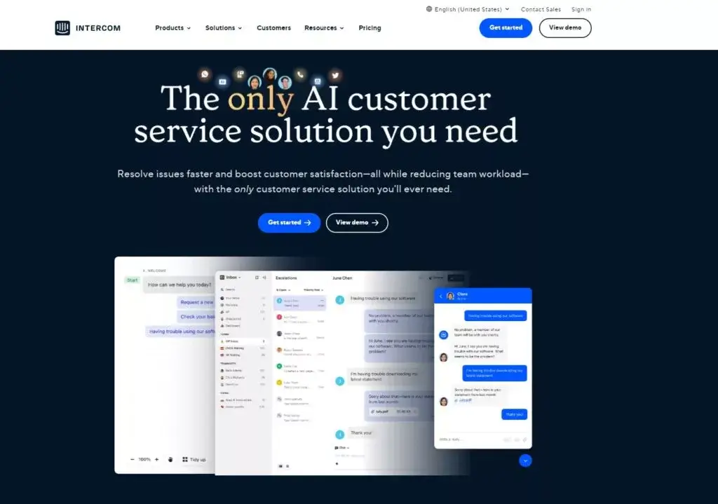 Intercom helpdesk-software