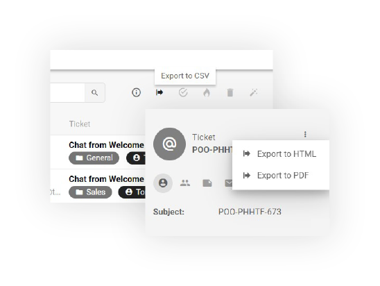 Eksporter billetter i LiveAgent