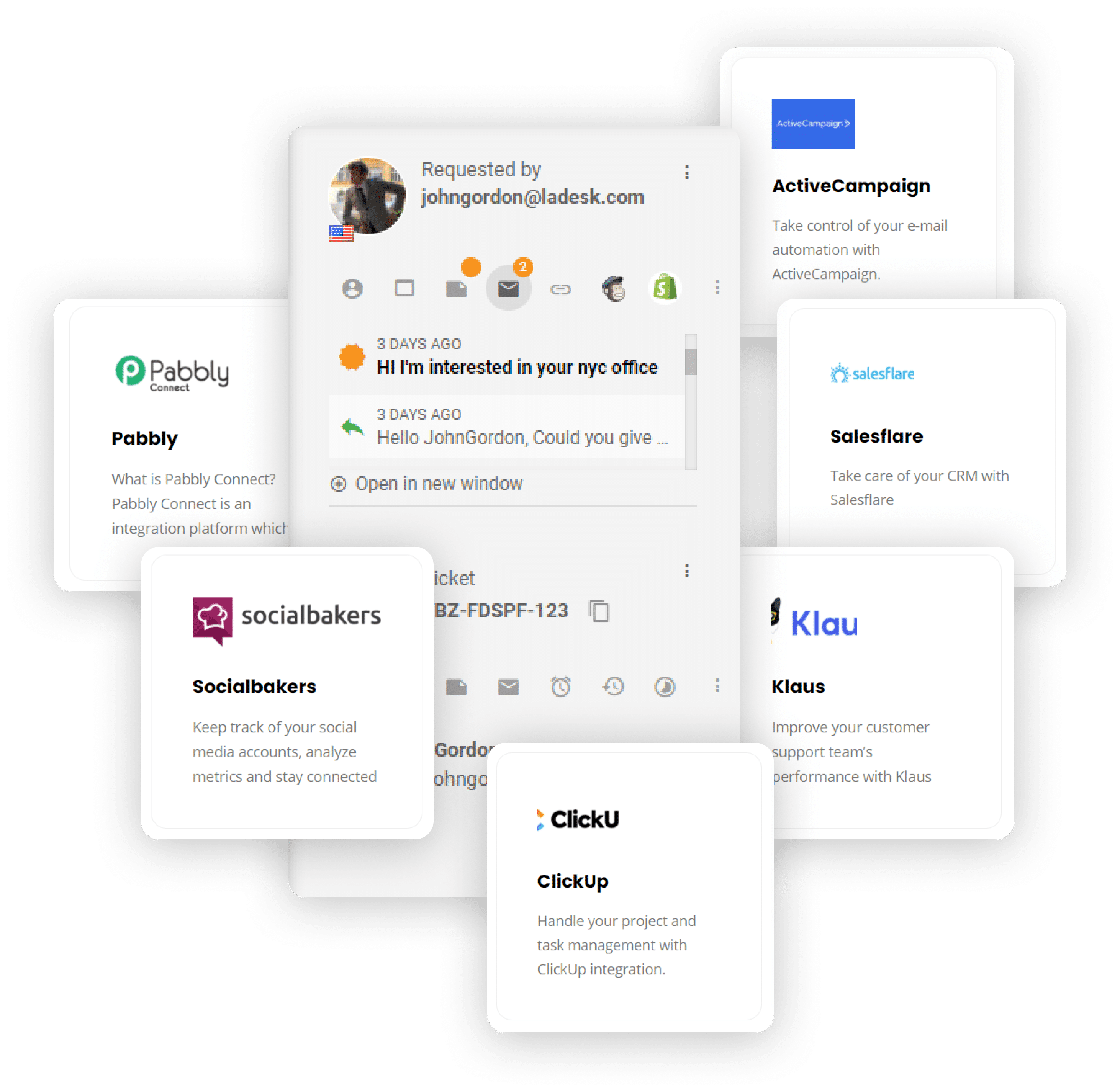 Tredjeparts-integrasjoner til LiveAgent-programvare