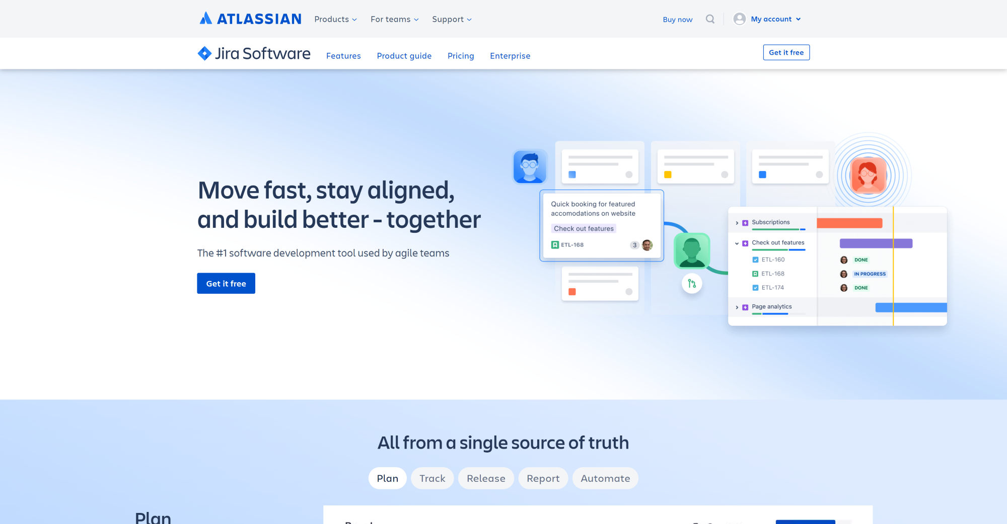 Jira-hjemmeside - Alternativ til Spiceworks som tilbyr en omfattende programvareløsning