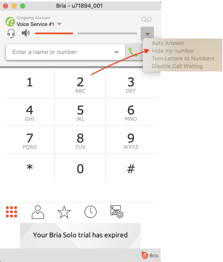 Bria gratis softphone-funksjoner