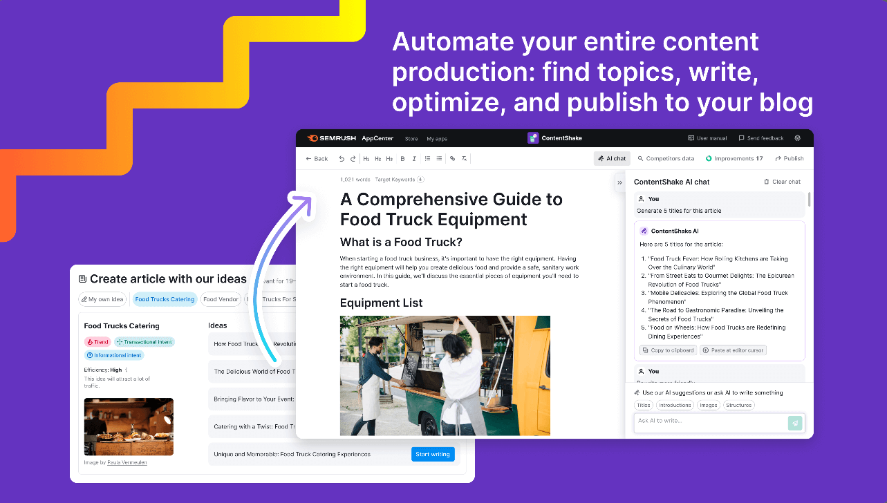 Semrush Content Shake AI-chatvindu