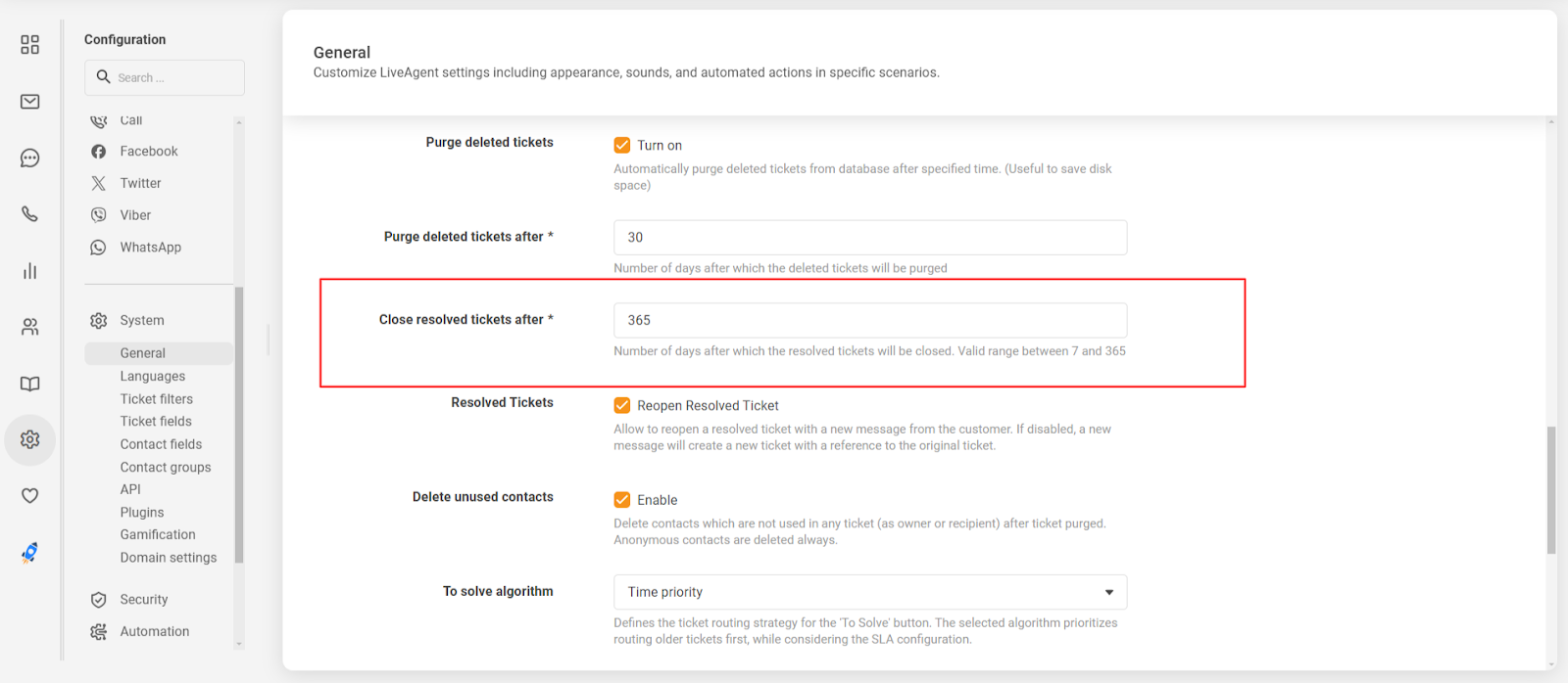 Automatisert lukking av løste saker-funksjon