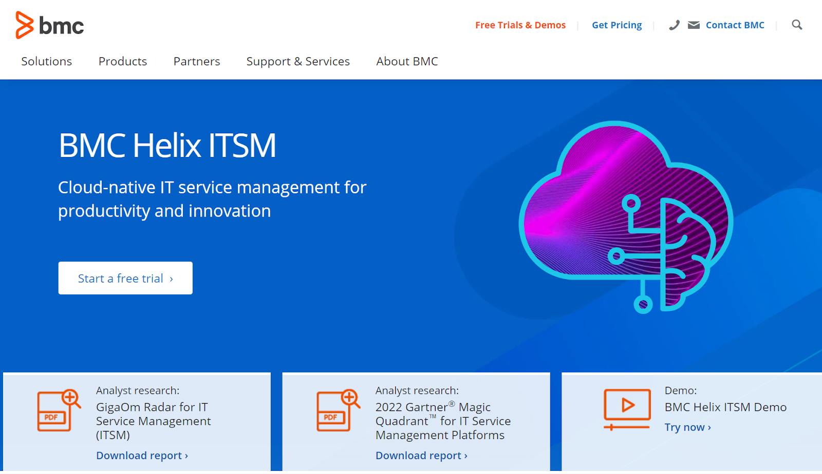 BMC Helix ITSM-hjemmeside - Spiceworks-alternativ for IT-serviceadministrasjon og produktivitet