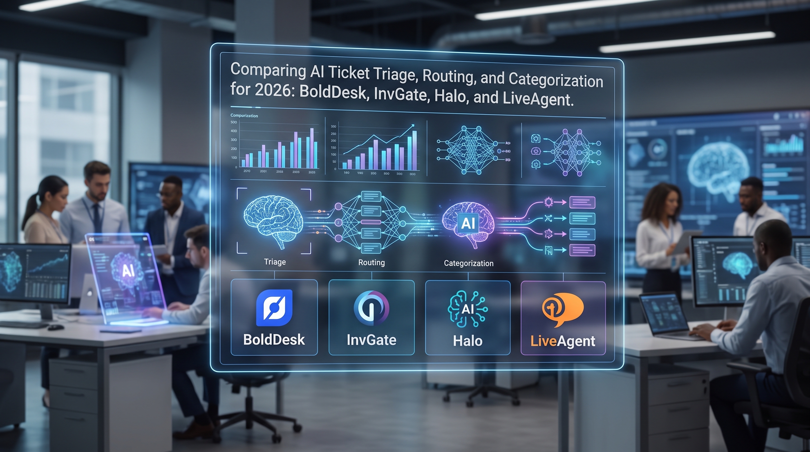 BoldDesk vs InvGate vs Halo vs LiveAgent: AI-billettsortering, ruting og kategorisering sammenlignet for 2026