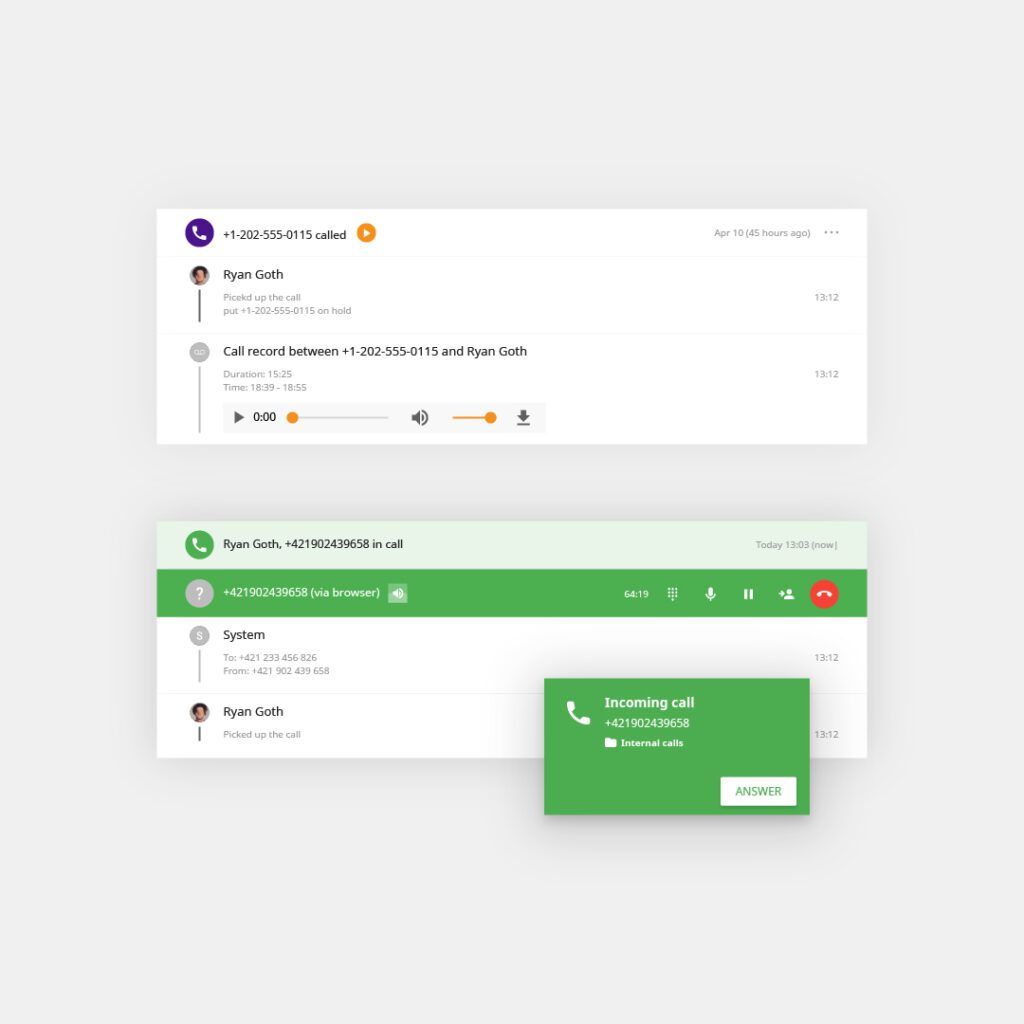 Call Center Oversikt av LiveAgent - Ubegrensede opptak og samtaler, ingen ekstra kostnader