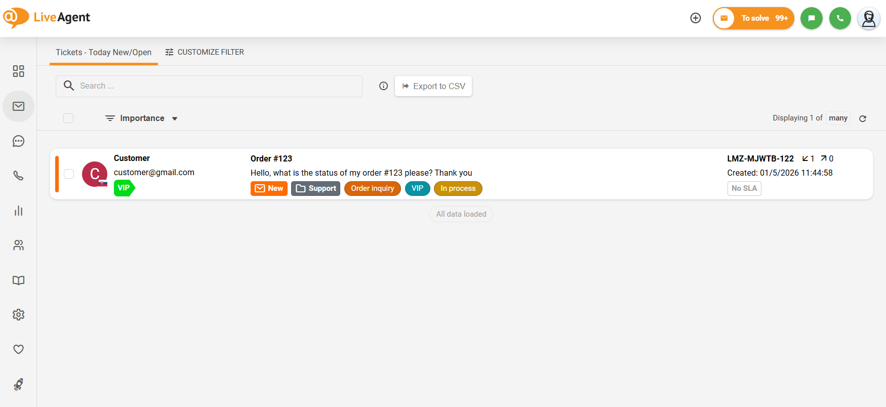 Muligheten til å skjule den venstre sidemenyen