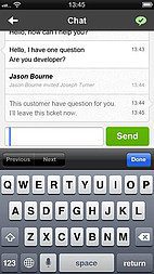 LiveAgent iOS-app grensesnitt – Saksdetaljer