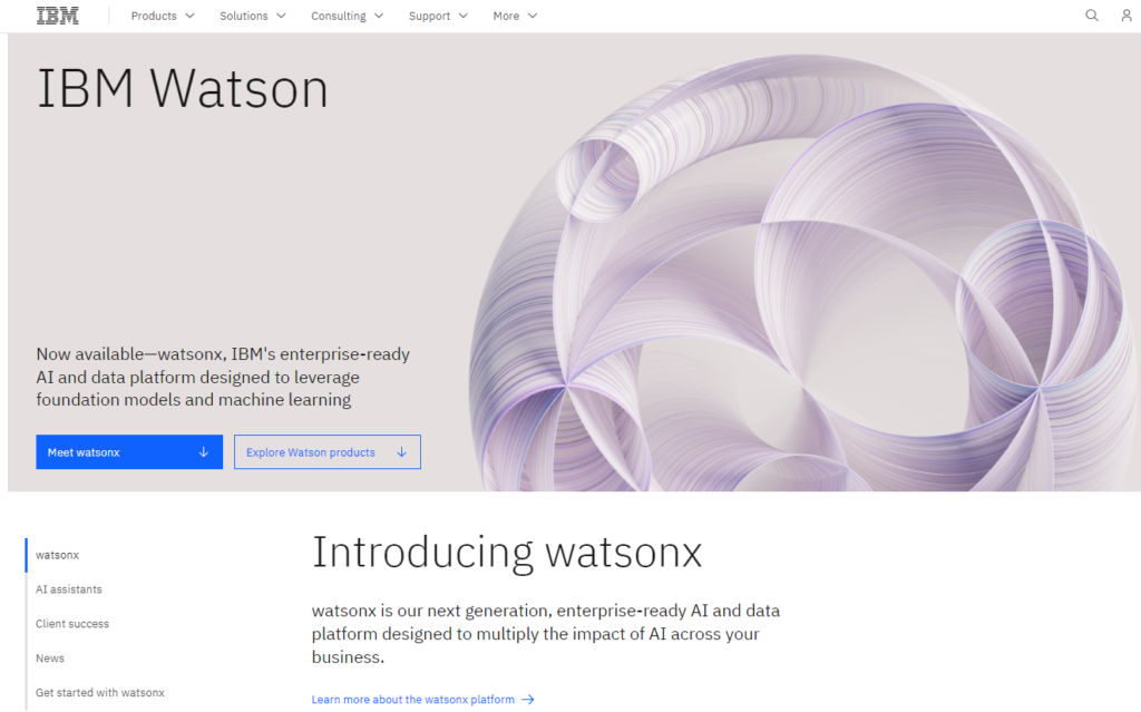 IBM Watson - AI og dataplattform side