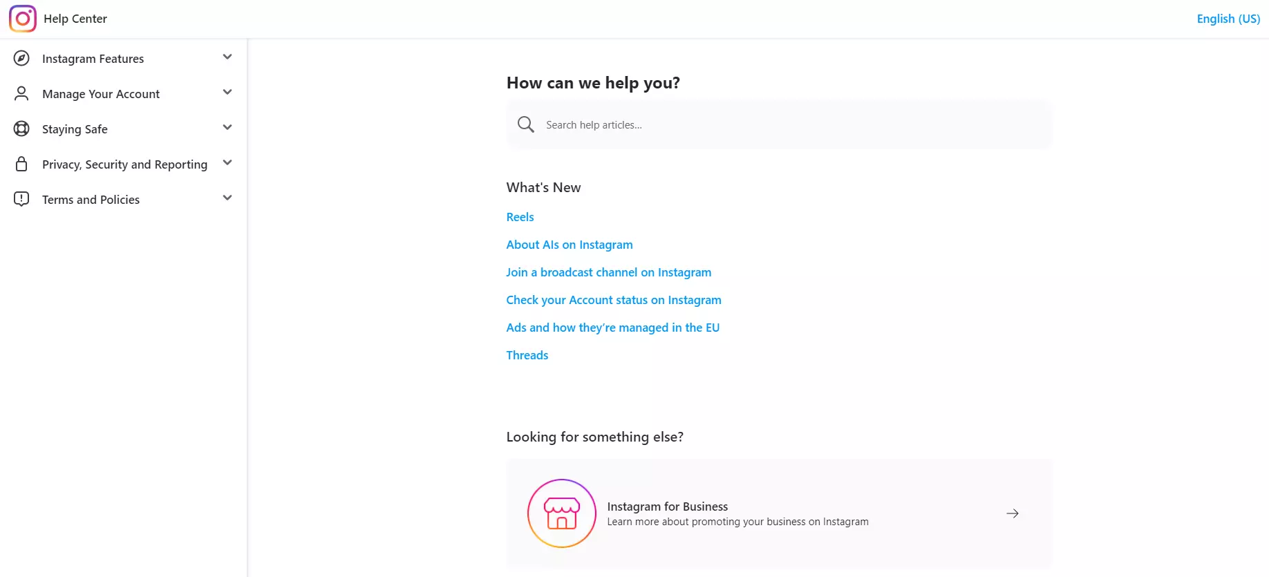 Instagrams hjelpesenter