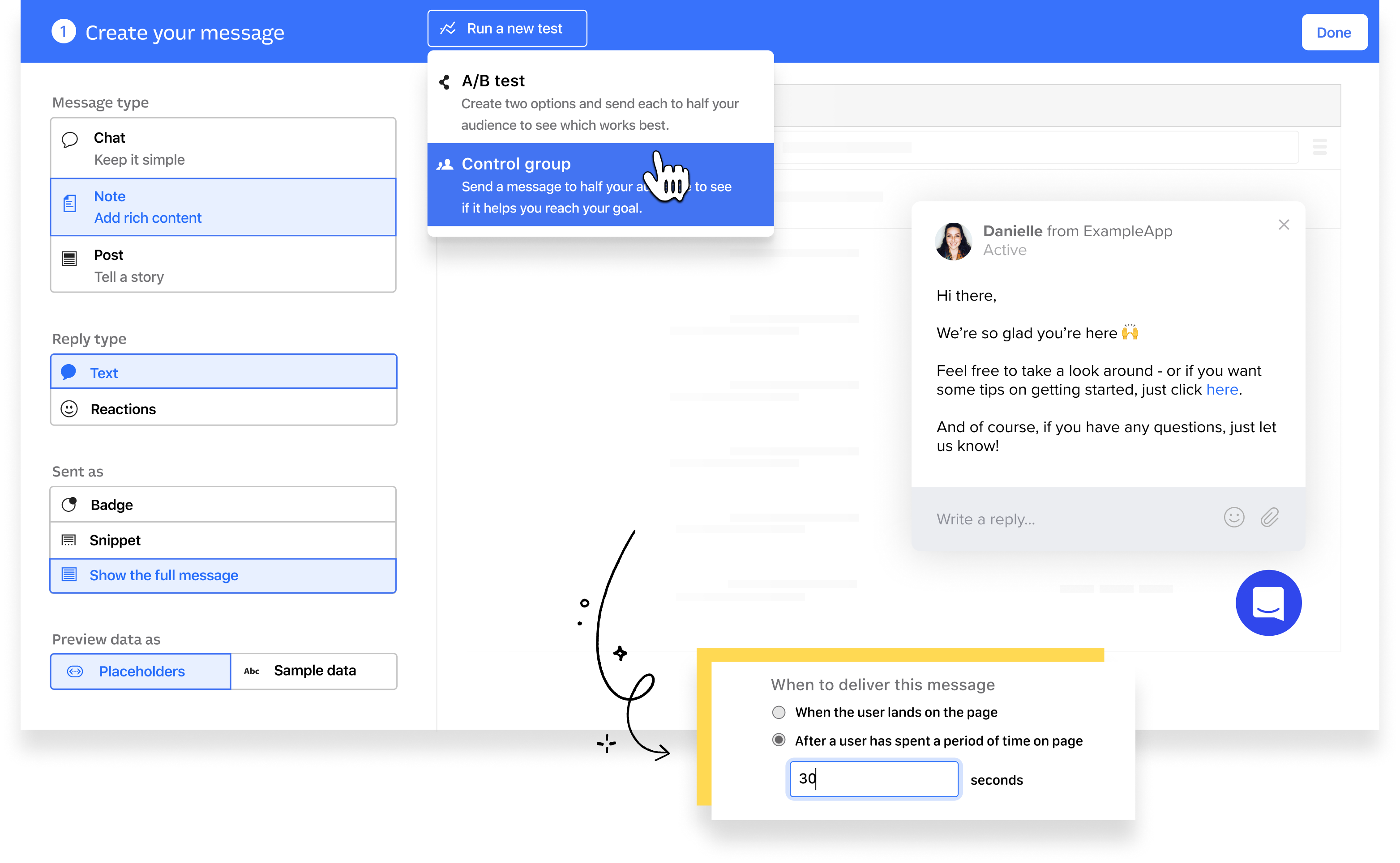 Intercom pågående live chat