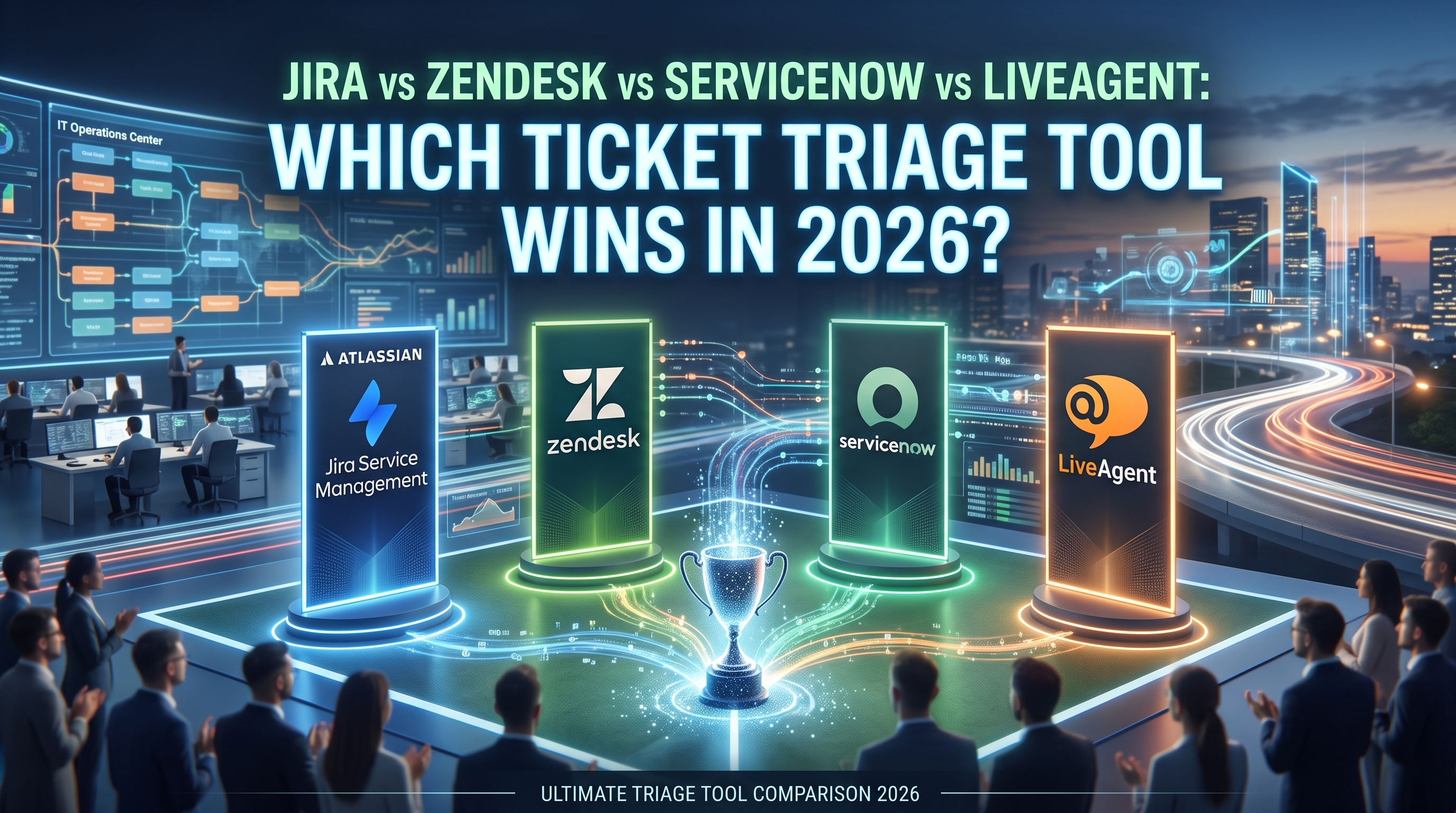 Jira vs Zendesk vs ServiceNow vs LiveAgent: Hvilket billettsorteringsverktøy vinner i 2026?