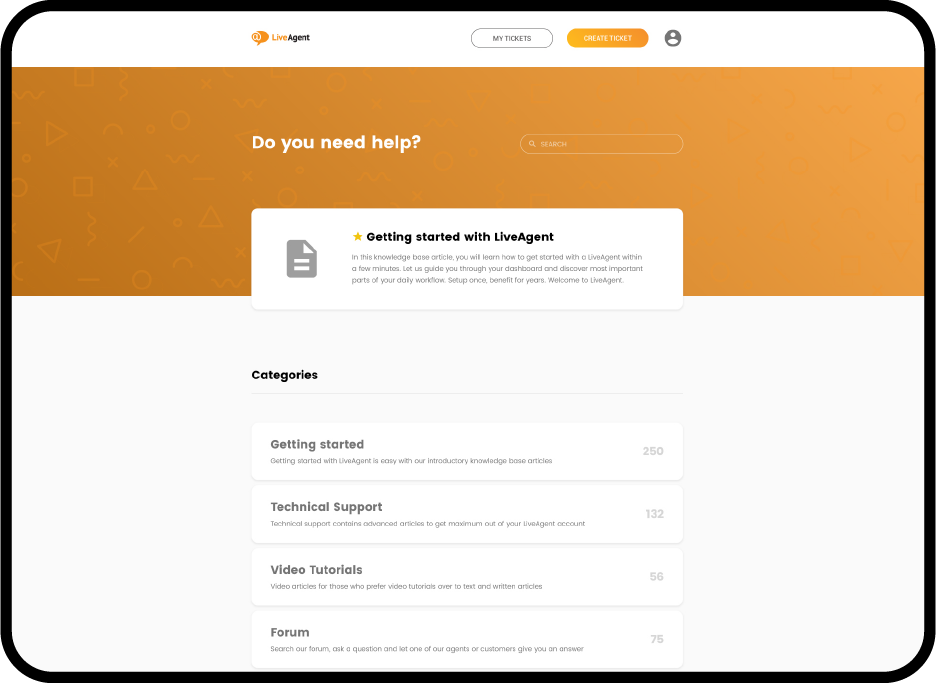 LiveAgents interne kunnskapsbase