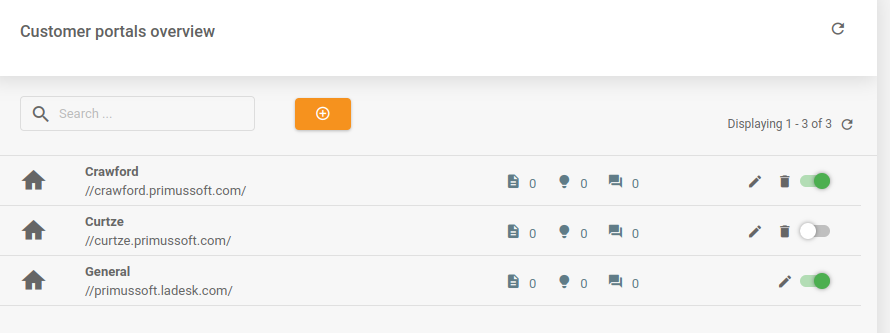 LiveAgent - Fikset rutenett i kundeportal