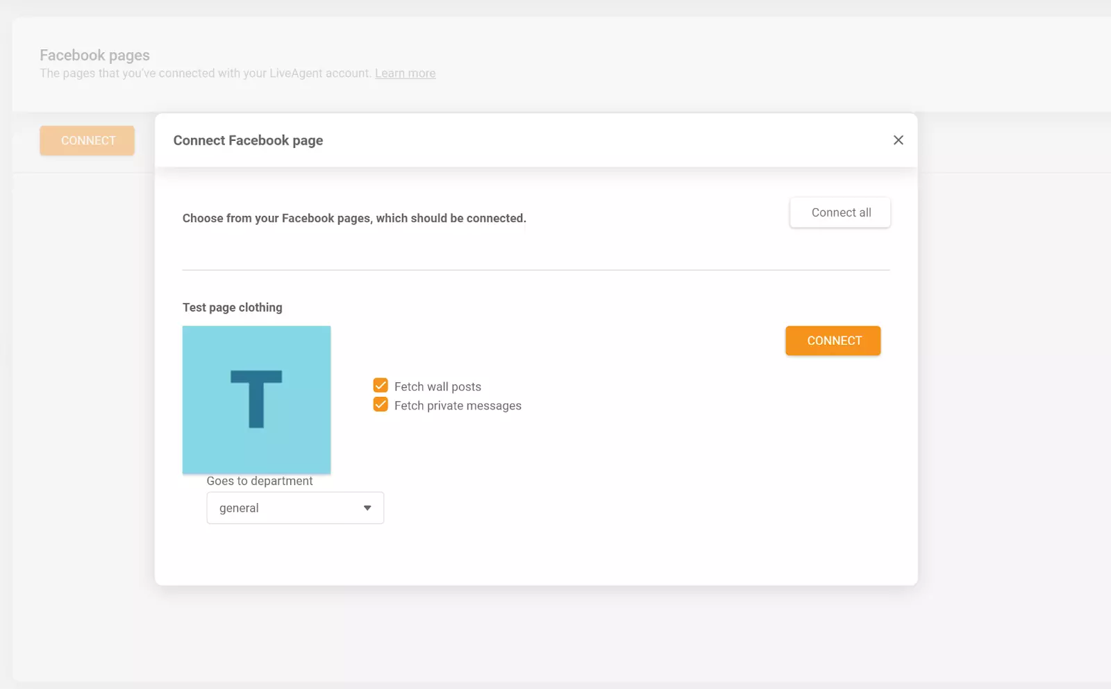LiveAgent - koble til Facebook-siden din