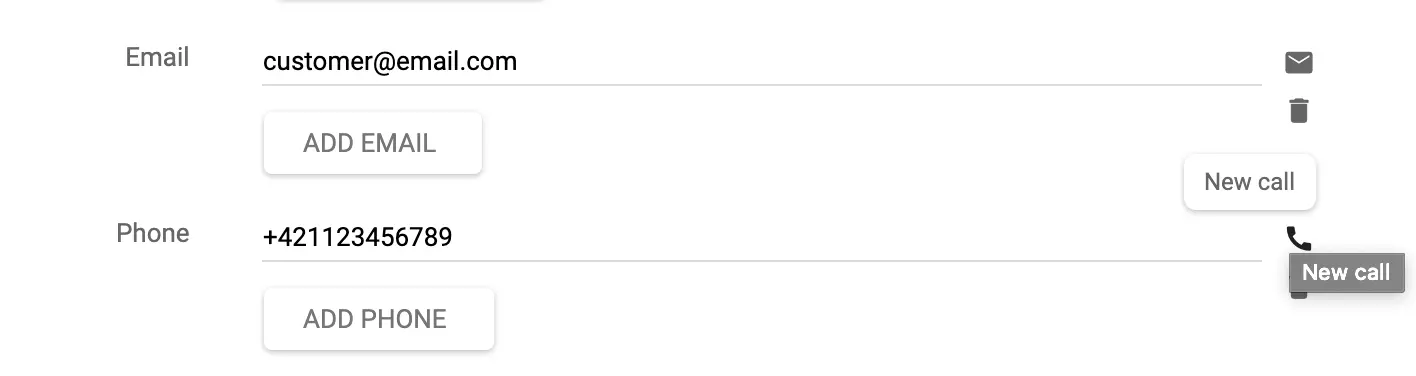 Ring en kunde eller opprett en billett direkte fra redigeringsvinduet