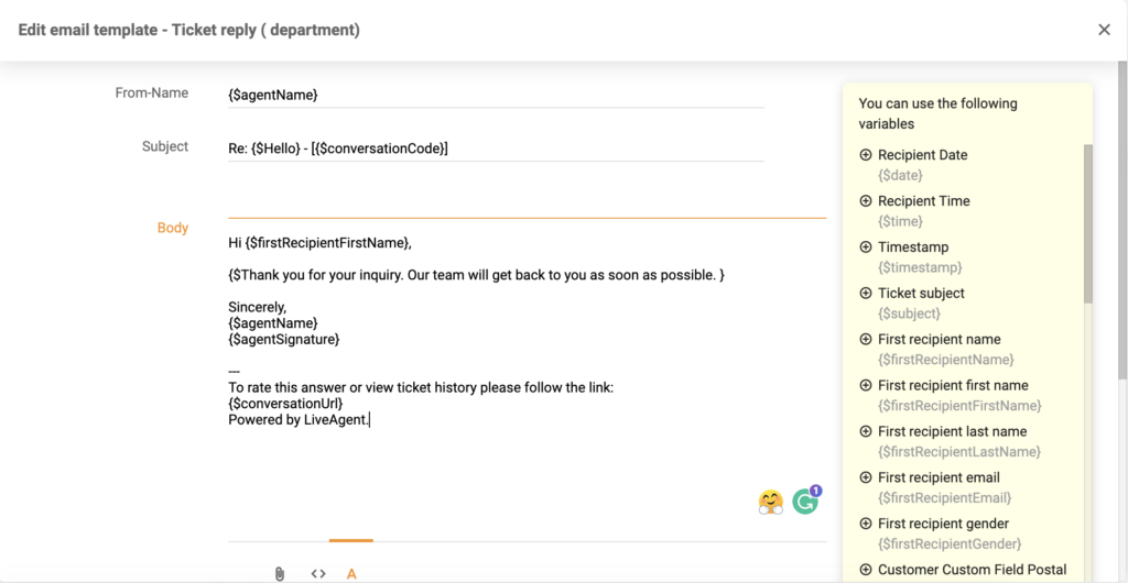 Ny malredigerer i LiveAgent 5.26