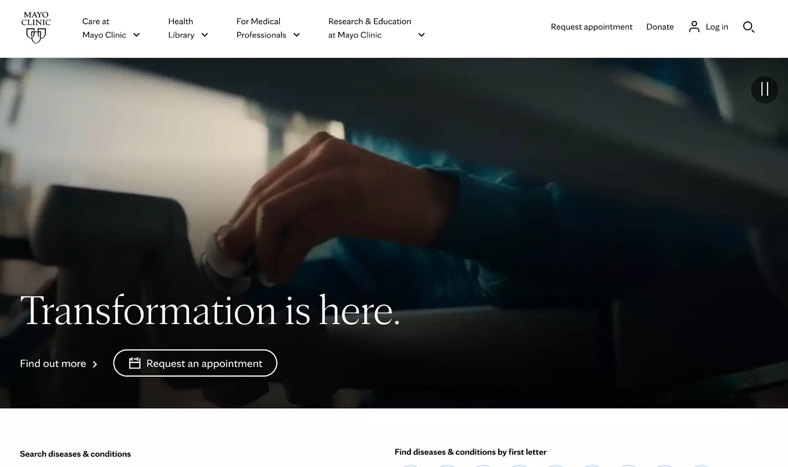 Mayo Clinic hjemmeside