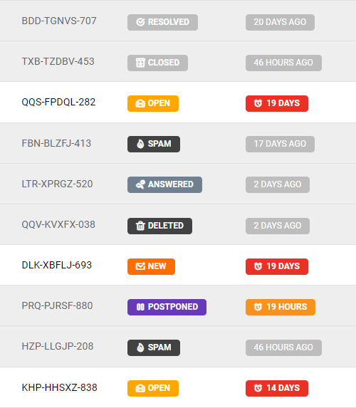 Nye billettstatusikoner på LiveAgent