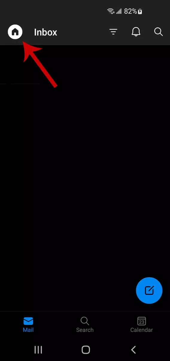 Outlook e-posttråder på mobile enheter, steg 1