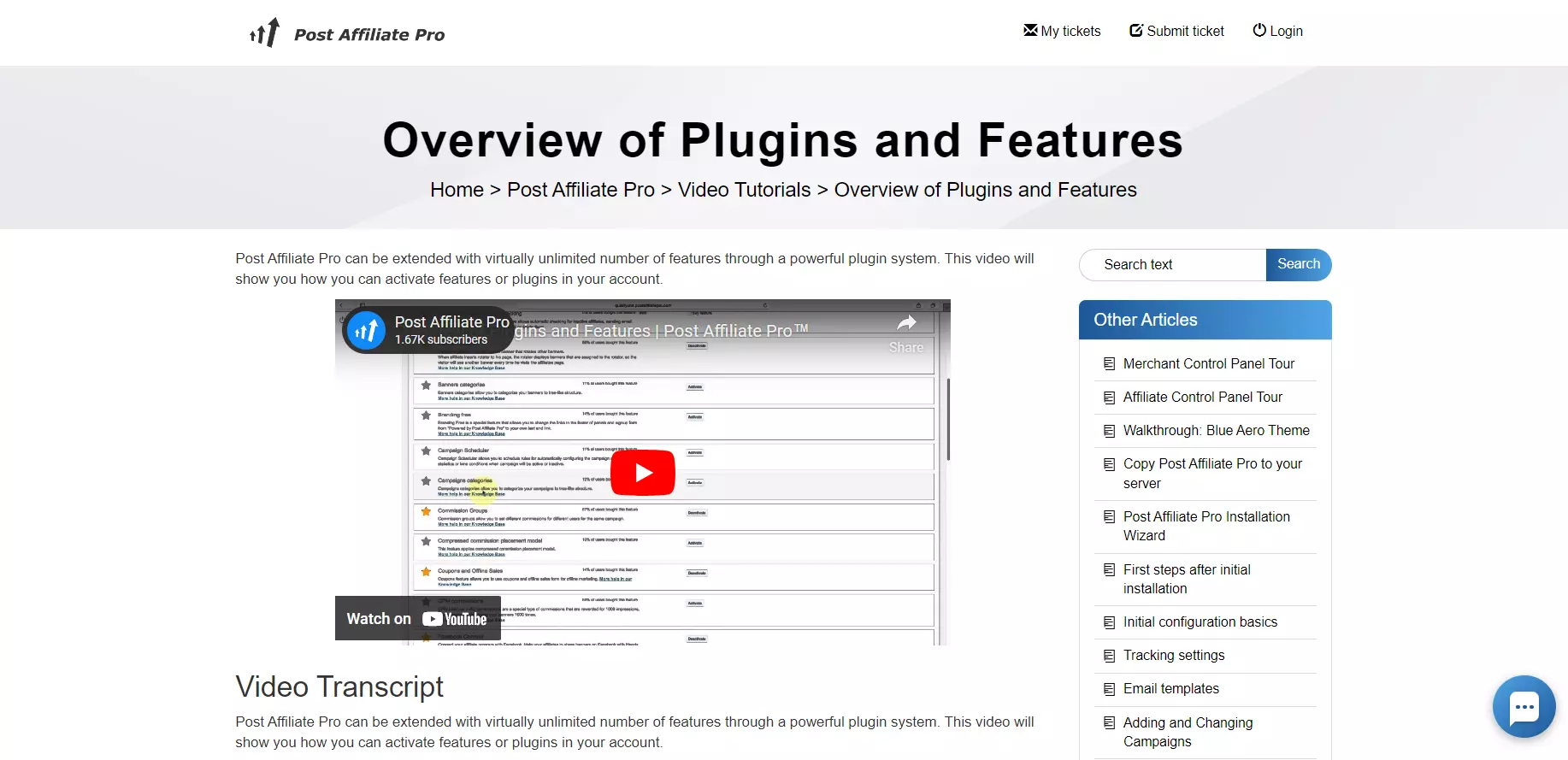 Post Affiliate Pro videoveiledning