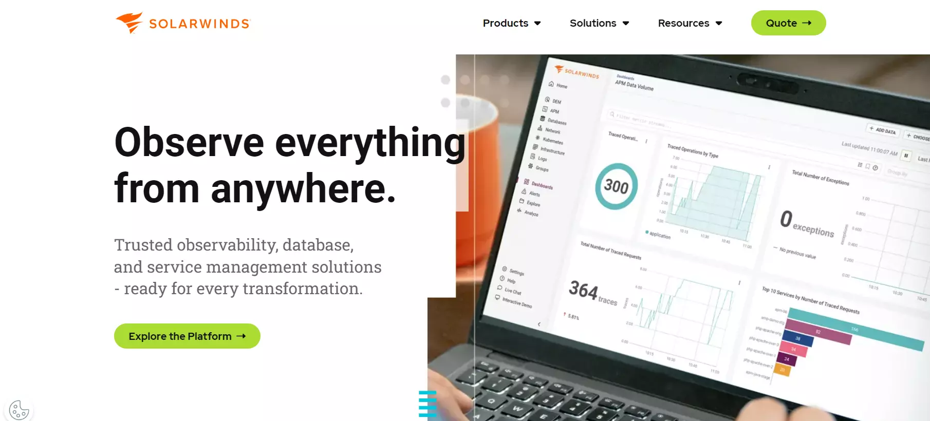 SolarWinds-hjemmeside - Øk produktiviteten med dette Spiceworks-alternativet