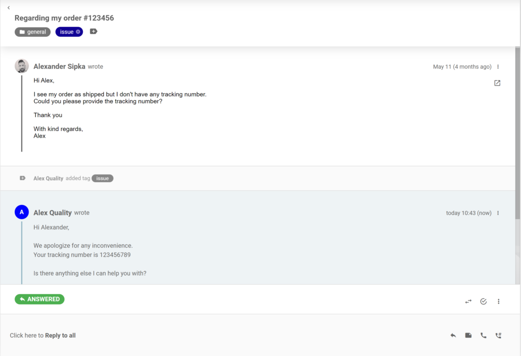 Samtaleforbedringar i LiveAgent-billetter