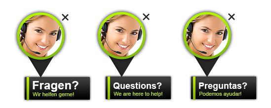 Example of a multi-language chat widget