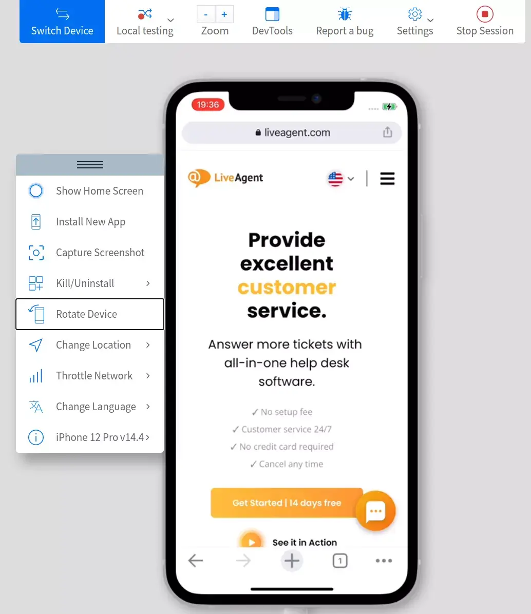BrowserStack-sidesimulering