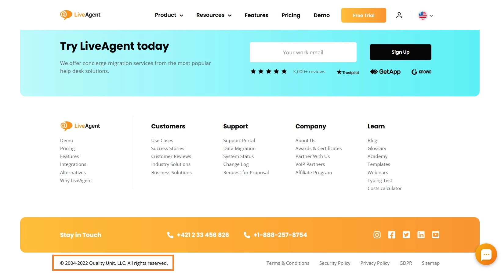 LiveAgent nettstedopphavsrett