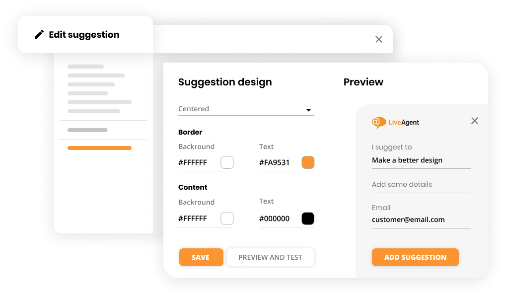 Tilbakemelding og forslag-funksjon i help desk-programvare - LiveAgent