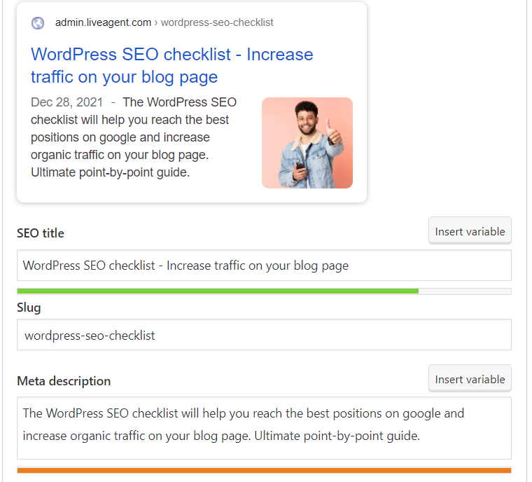 Fyll inn SEO-tittel og metabeskrivelseseksempel