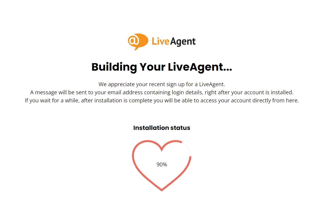 LiveAgent installasjonsstatus