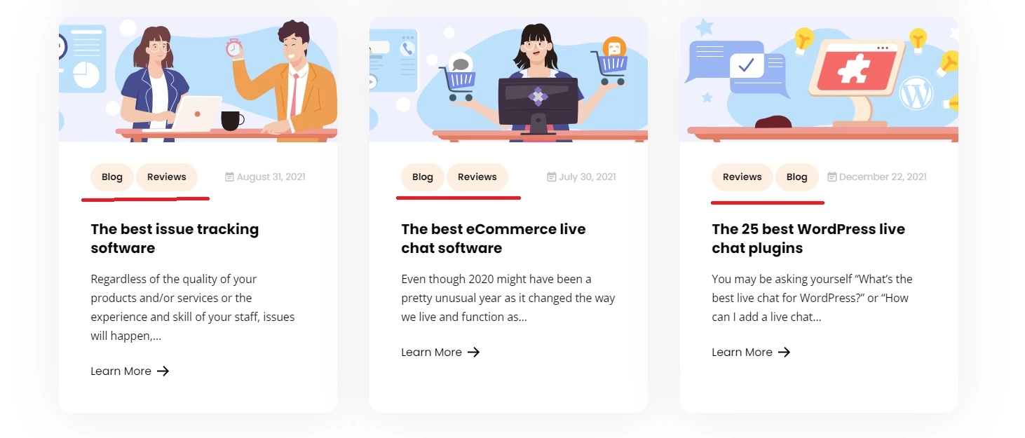 Eksempel på bloggetiketter