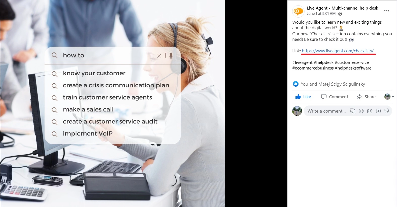 LiveAgents Facebook egendefinert URL