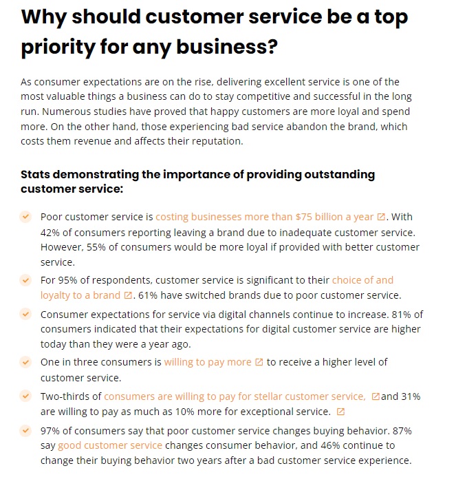 Eksempel på tekstformatering i LiveAgent